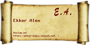 Ekker Alex névjegykártya
